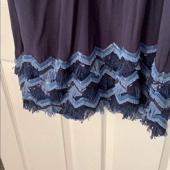 NWT Anthropologie Navy Fringe Sequin Swing Dress - Picture 4 of 5